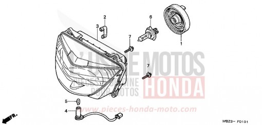 HEADLIGHT (2) CB600F21 de 2001